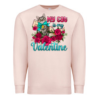 Pale Pink my cat is my valentine Premium Sweatshirt - AdoDesignShop