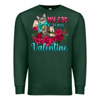 Sports Green my cat is my valentine Premium Sweatshirt - AdoDesignShop