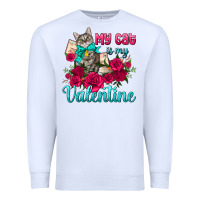 White my cat is my valentine Premium Sweatshirt - AdoDesignShop