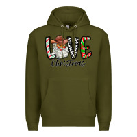 Army Green Love Christmas Santa Premium Hoodie - CowhideDigitalArt