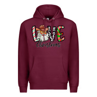 Burgundy Love Christmas Santa Premium Hoodie - CowhideDigitalArt