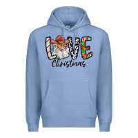Colony Blue Love Christmas Santa Premium Hoodie - CowhideDigitalArt