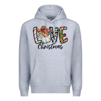 Heather Grey Love Christmas Santa Premium Hoodie - CowhideDigitalArt