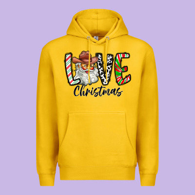 Love Christmas Santa Premium Hoodie Designed By Cowhidedigitalart