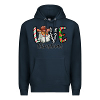 Navy Love Christmas Santa Premium Hoodie - CowhideDigitalArt
