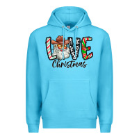 Ocean Blue Love Christmas Santa Premium Hoodie - CowhideDigitalArt