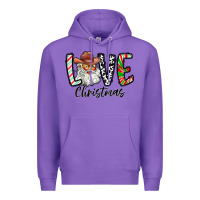 Purple Love Christmas Santa Premium Hoodie - CowhideDigitalArt