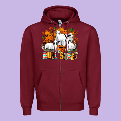 Bull Sheet Zipper Hoodie Designed By Adodesignshop
