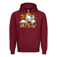 Burgundy bull sheet Zipper Hoodie - AdoDesignShop