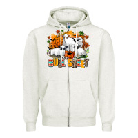 Oatmeal Heather bull sheet Zipper Hoodie - AdoDesignShop