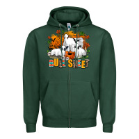 Sports Green bull sheet Zipper Hoodie - AdoDesignShop