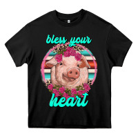 Black bless your heart pig Heavy Core Tee - RanaPortraitStore