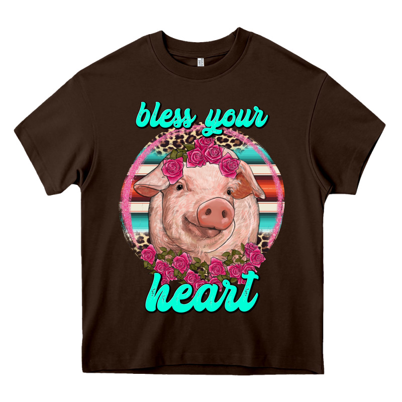Bless Your Heart Pig Heavy Core Tee by RanaPortraitStore | Teevron