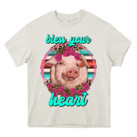 Cream bless your heart pig Heavy Core Tee - RanaPortraitStore