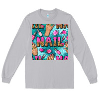 Moon Dust nail art hands and polish with turquoise leopard and glitter seamless  Long Sleeve Tee - BundleAndBundleShop