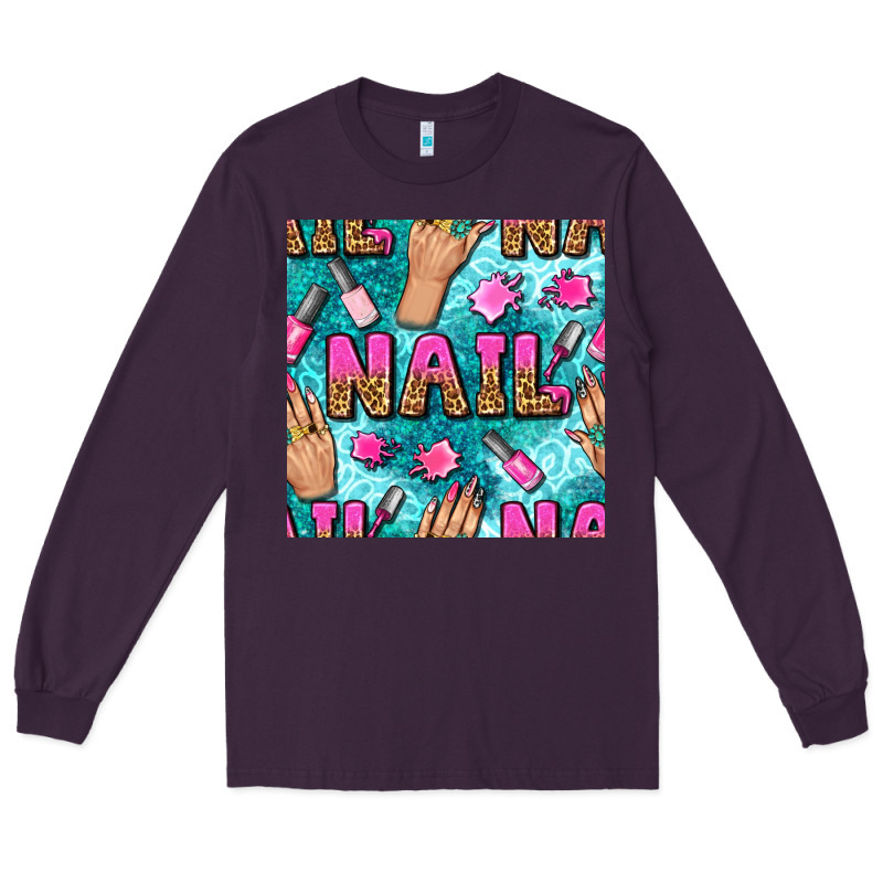 Nail Art Hands And Polish With Turquoise Leopard And Glitter Seamless  Long Sleeve Tee by BundleAndBundleShop | Teevron