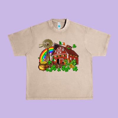 St. Patrick's Farm With Gold Urban Heavy Tee Designed By Oliviacreatesart