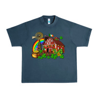 Midnight Navy St. Patrick's farm with gold Urban Heavy Tee - OliviaCreatesArt