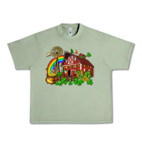 Oil Green St. Patrick's farm with gold Urban Heavy Tee - OliviaCreatesArt
