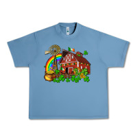 Pebble Blue St. Patrick's farm with gold Urban Heavy Tee - OliviaCreatesArt