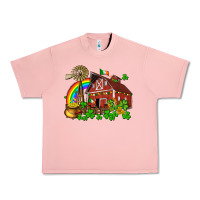 Salmon St. Patrick's farm with gold Urban Heavy Tee - OliviaCreatesArt