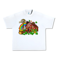 White St. Patrick's farm with gold Urban Heavy Tee - OliviaCreatesArt