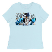 Baby Blue let it snow Ladies Tee - CowGirlArtShop