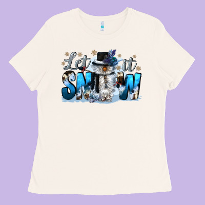 Let It Snow Ladies Tee Designed By Cowgirlartshop