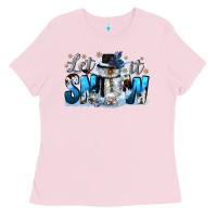 Bubblegum Pink let it snow Ladies Tee - CowGirlArtShop