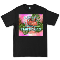 Black just a girl who loves flamingo Premium Tee - TumblerDesignByShophia