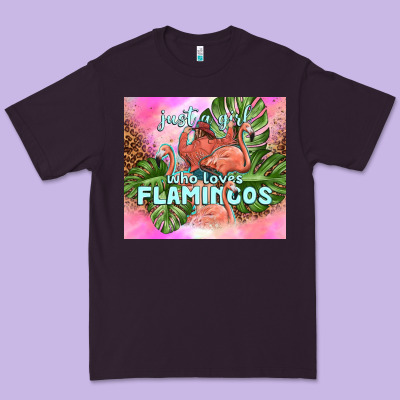 Just A Girl Who Loves Flamingo Premium Tee Designed By Tumblerdesignbyshophia