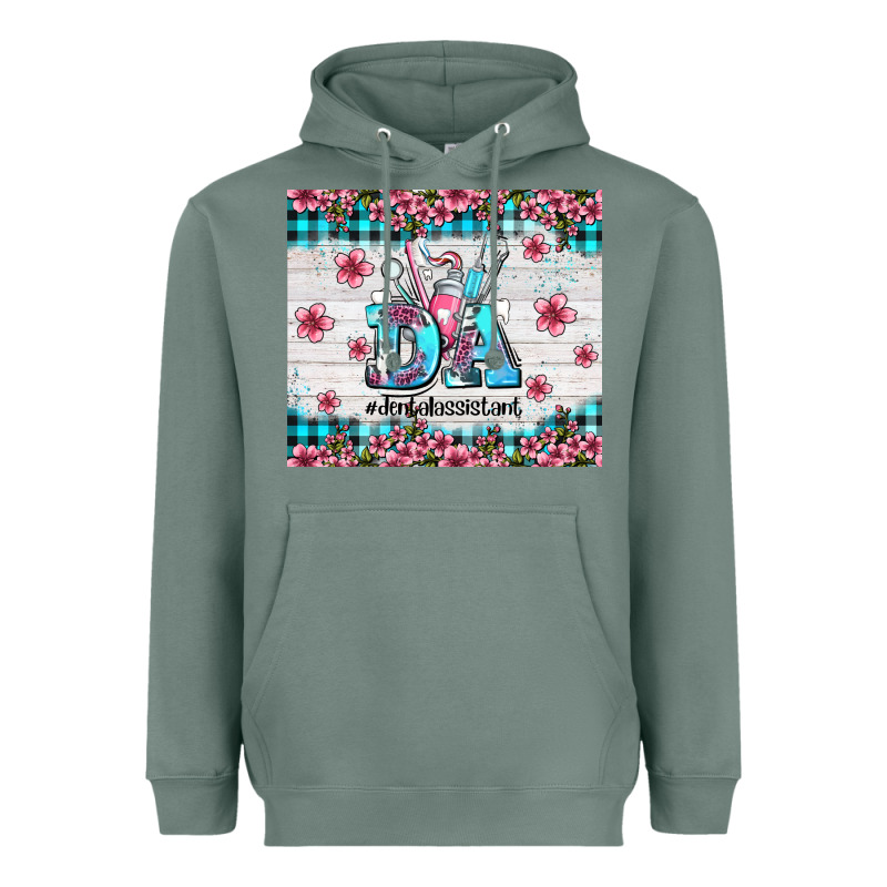 Da Dental Assistant Dentist Element With Flowers Heavyweight Hoodie by AdoDesignShop | Teevron