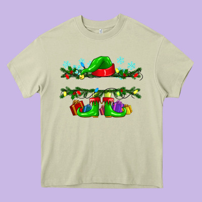 Custom Name Christmas Elf Heavy Core Tee Designed By Texasbilliewilder