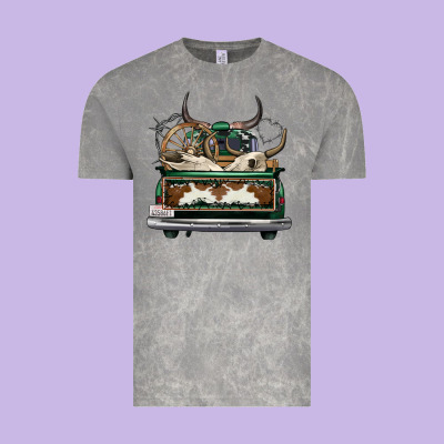 Cowhide And Hunter Truck Olivia Vintage Tee Designed By Oliviacreatesart