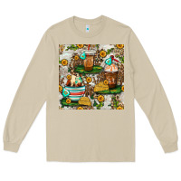 Mushroom cow coffee cups and farm with leopard seamless pattern bbs Long Sleeve Tee - BundleAndBundleShop