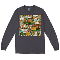 Smoke cow coffee cups and farm with leopard seamless pattern bbs Long Sleeve Tee - BundleAndBundleShop