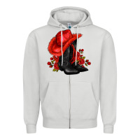 Dove Grey valentines day cowboy boots red  and roses Zipper Hoodie - AdoDesignShop