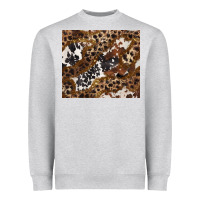 Heather Grey leopard and cowhides Heavyweight Sweatshirt - BarkalooDesign