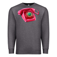 Charcoal Heather pink telephone Premium Sweatshirt - AdoDesignShop
