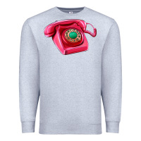 Heather Grey pink telephone Premium Sweatshirt - AdoDesignShop