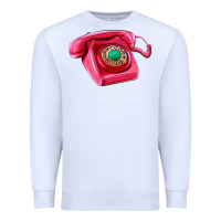 White pink telephone Premium Sweatshirt - AdoDesignShop