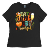Black eat drink and be thankful Ladies Tee - CowGirlArtShop