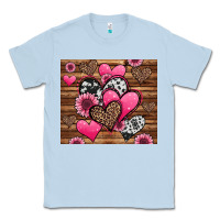 Dusty Blue valentines day western hearts and sunflowers Classic Tee - Jasminsmagicworld