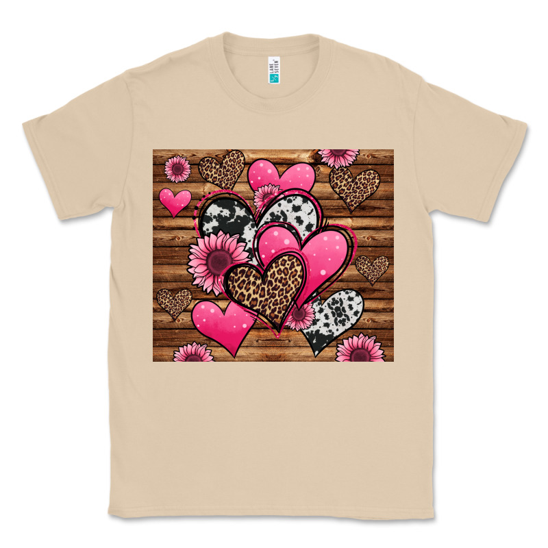 Valentines Day Western Hearts And Sunflowers Classic Tee by Jasminsmagicworld | Teevron