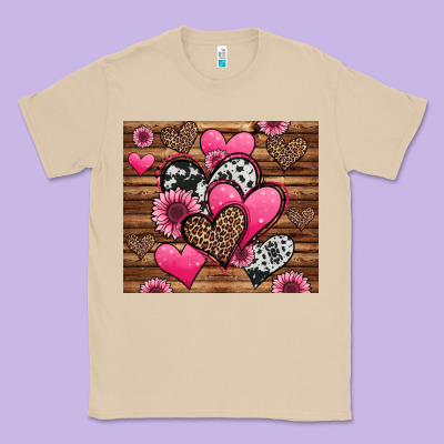 Valentines Day Western Hearts And Sunflowers Classic Tee Designed By Jasminsmagicworld