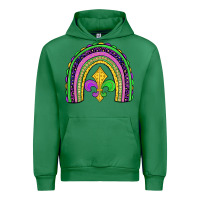 Emerald mardi gras fleur de lis rainbow Urban Hoodie - JahusDesignShop