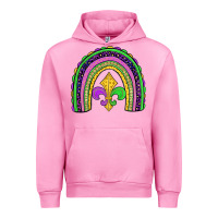 Fuchsia Pink mardi gras fleur de lis rainbow Urban Hoodie - JahusDesignShop