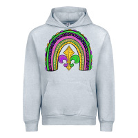 Heather Grey mardi gras fleur de lis rainbow Urban Hoodie - JahusDesignShop