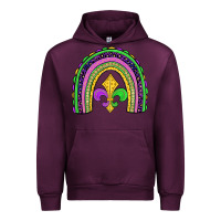 Mauve Wine mardi gras fleur de lis rainbow Urban Hoodie - JahusDesignShop