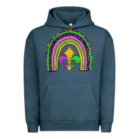 Pigment Midnight Navy mardi gras fleur de lis rainbow Urban Hoodie - JahusDesignShop
